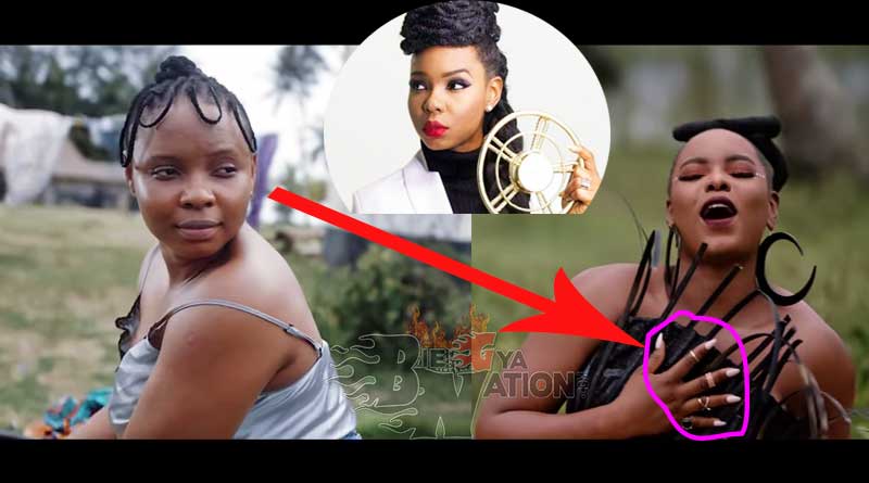 Yemi Alade washes with fake nails in her Home video.