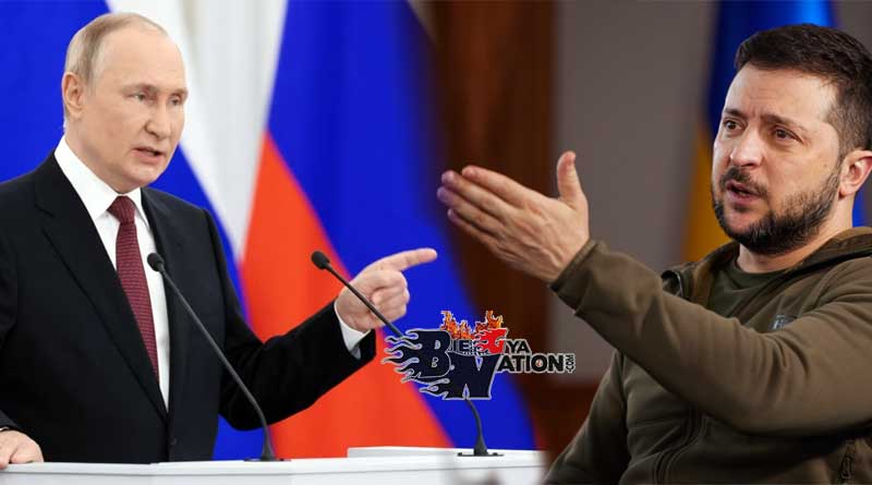 President Vladimir Putin of Russia accuses Ukraine's President Volodymyr Zelensky