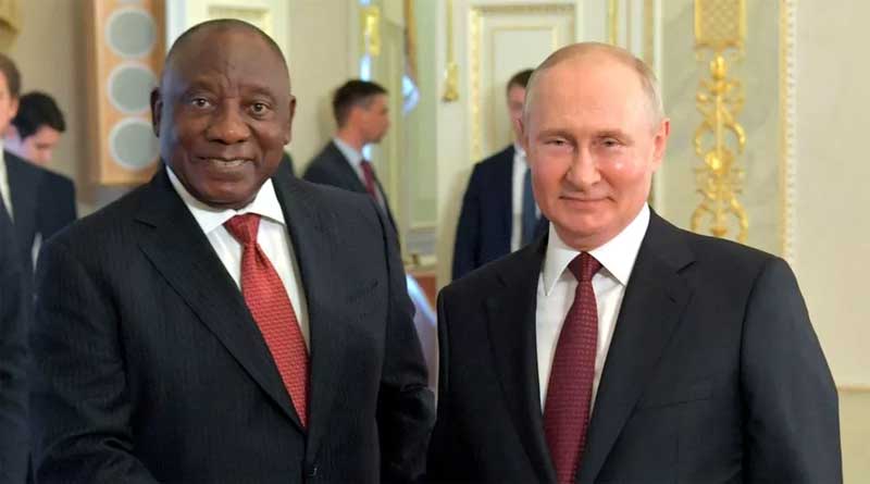 Cyril Ramaphosa and Vladimir Putin